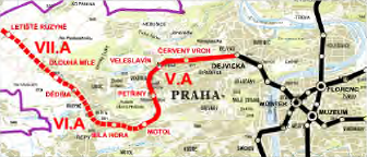 Prague metro Line VA extension layout