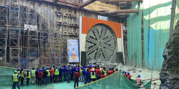 First Breakthrough of India biggest Hydroshield TBM
