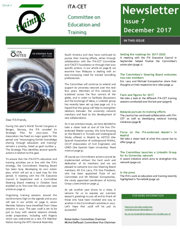 Issue 7 of the ITA-CET newsletter